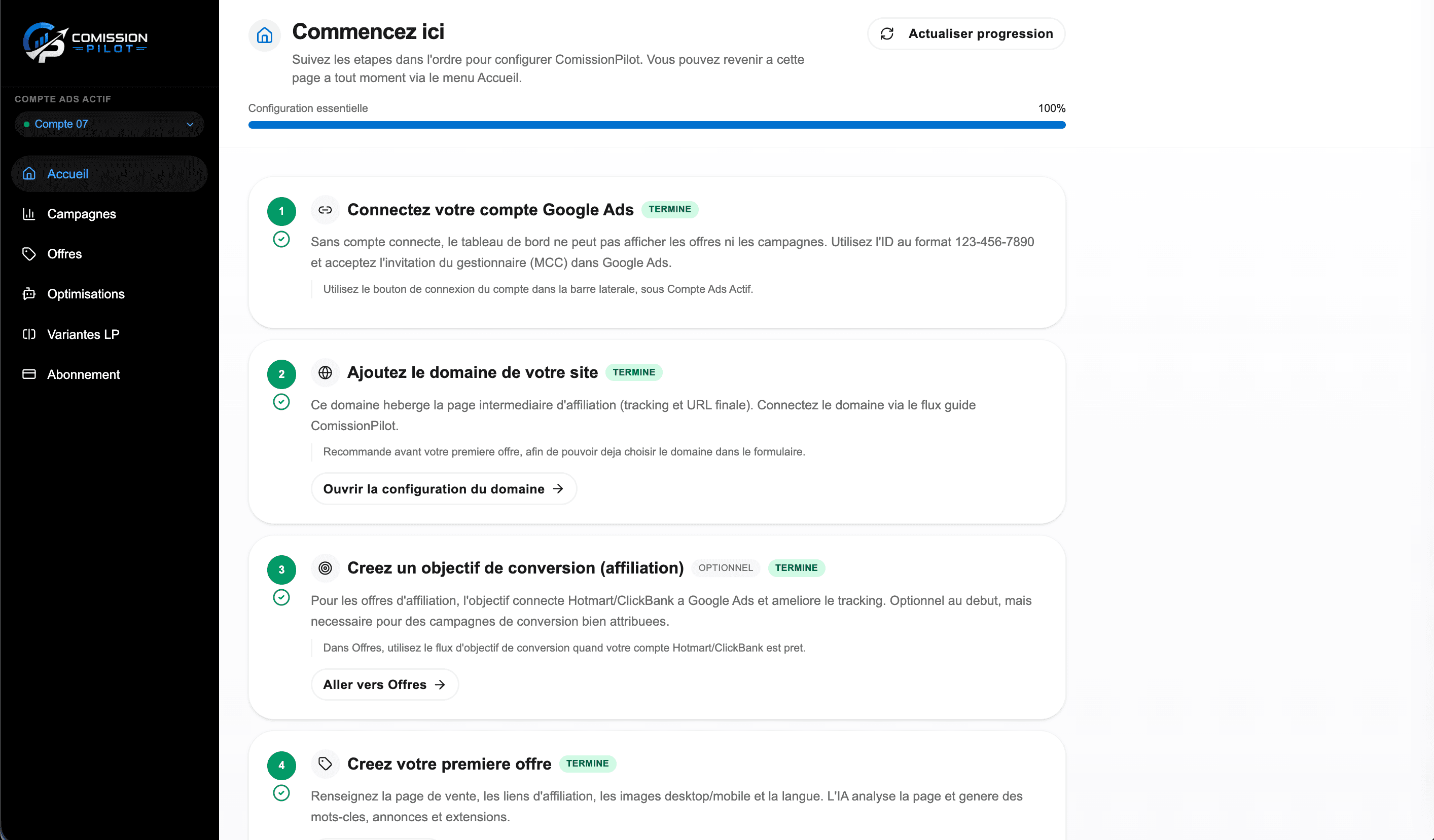 ComissionPilot dashboard demo